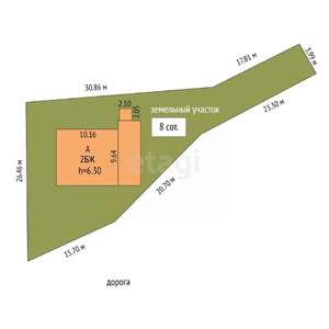 Дом 261м&sup2;, 3-этажный, участок 8 сот.  