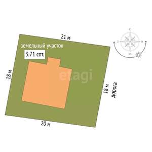 Дом 96м&sup2;, 1-этажный, участок 4 сот.  