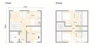 Дом 84м&sup2;, 2-этажный, участок 4 сот.  