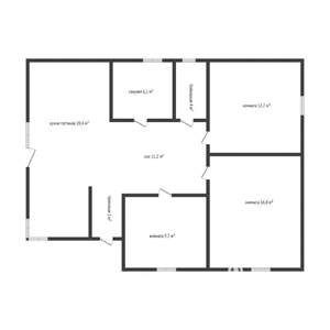 Дом 94м&sup2;, 1-этажный, участок 5 сот.  