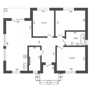 Дом 79м&sup2;, 1-этажный, участок 5 сот.  