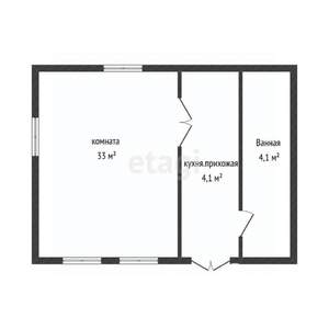 Дом 41м&sup2;, 1-этажный, участок 1 сот.  