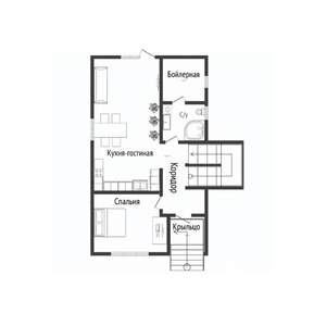 Дом 130м&sup2;, 2-этажный, участок 7 сот.  