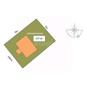 Дом 96м&sup2;, 1-этажный, участок 6 сот.  