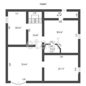 Дом 532м², 3-этажный, участок 8 сот.  