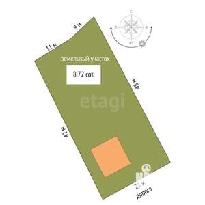 Дом 94м&sup2;, 2-этажный, участок 9 сот.  