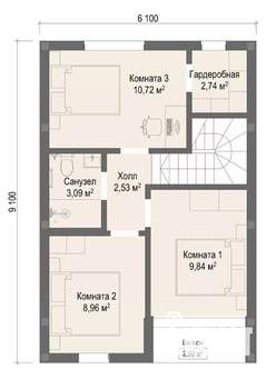 Дом 84м&sup2;, 2-этажный, участок 5 сот.  