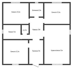 Дом 122м&sup2;, 1-этажный, участок 4 сот.  