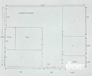 Дом 107м², 1-этажный, участок 7 сот.  