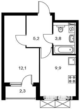 1-к квартира, на длительный срок, 32м2, 3/15 этаж