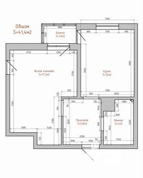 1-к квартира, на длительный срок, 42м2, 20/20 этаж