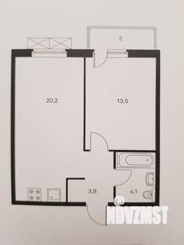 1-к квартира, на длительный срок, 45м2, 23/25 этаж