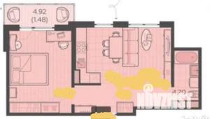 1-к квартира, на длительный срок, 54м2, 13/21 этаж