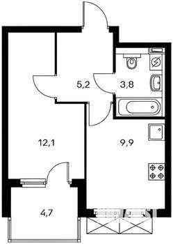 1-к квартира, на длительный срок, 31м2, 7/15 этаж