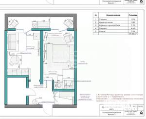 1-к квартира, на длительный срок, 42м2, 4/6 этаж