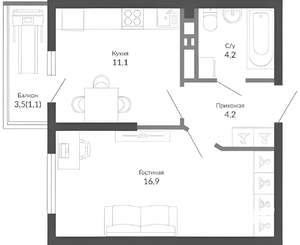 1-к квартира, на длительный срок, 40м2, 10/23 этаж