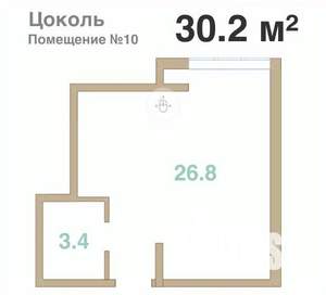 Студия квартира, вторичка, 30м2, -1/8 этаж