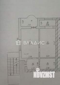 2-к квартира, вторичка, 55м2, 3/3 этаж