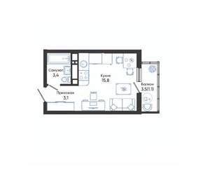 Студия квартира, вторичка, 23м2, 16/24 этаж