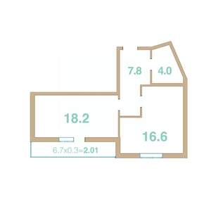 1-к квартира, вторичка, 49м2, 7/8 этаж