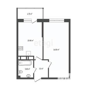 1-к квартира, вторичка, 33м2, 7/20 этаж