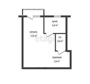 1-к квартира, вторичка, 32м2, 5/5 этаж