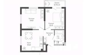 2-к квартира, вторичка, 49м2, 19/23 этаж