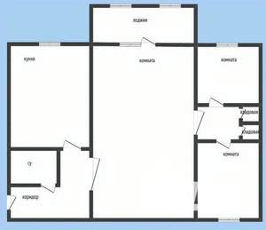 3-к квартира, вторичка, 66м2, 2/5 этаж