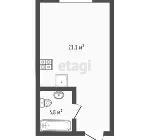 Студия квартира, вторичка, 25м2, 19/21 этаж