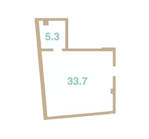 Студия квартира, вторичка, 39м2, 2/4 этаж