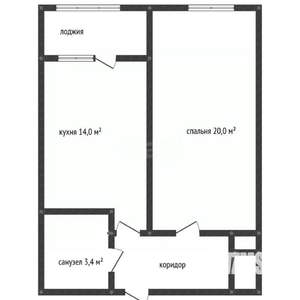 1-к квартира, вторичка, 38м2, 6/20 этаж