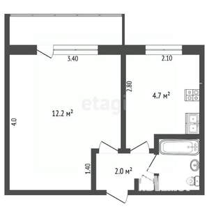 1-к квартира, вторичка, 22м2, 7/9 этаж