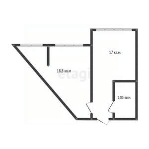 1-к квартира, вторичка, 40м2, 9/9 этаж