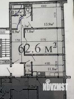 2-к квартира, вторичка, 62м2, 2/9 этаж