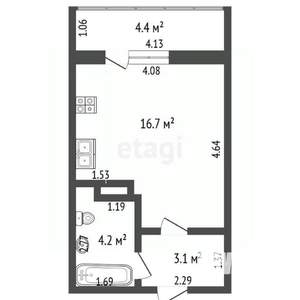 Студия квартира, вторичка, 41м2, 14/15 этаж