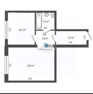 1-к квартира, вторичка, 41м2, 1/6 этаж
