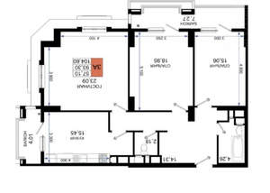 3-к квартира, вторичка, 105м2, 7/17 этаж