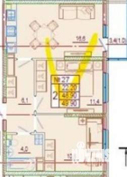 2-к квартира, вторичка, 50м2, 4/24 этаж