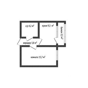 1-к квартира, вторичка, 34м2, 15/23 этаж