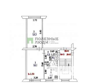 2-к квартира, вторичка, 48м2, 5/5 этаж