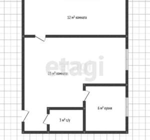 2-к квартира, вторичка, 43м2, 1/5 этаж