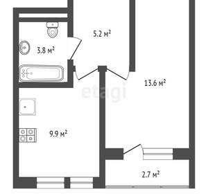 1-к квартира, вторичка, 30м2, 4/5 этаж