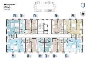 1-к квартира, строящийся дом, 36м2, 15/18 этаж