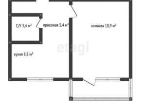 1-к квартира, вторичка, 37м2, 7/16 этаж