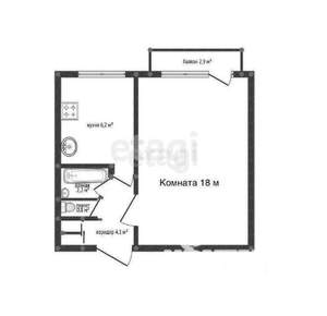 1-к квартира, вторичка, 33м2, 5/5 этаж