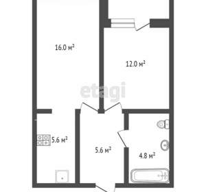 1-к квартира, вторичка, 44м2, 16/18 этаж