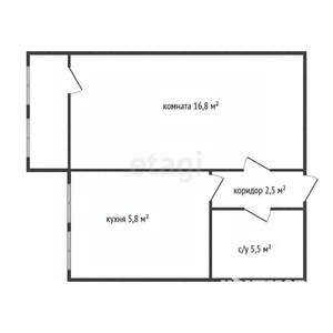 1-к квартира, вторичка, 31м2, 5/5 этаж