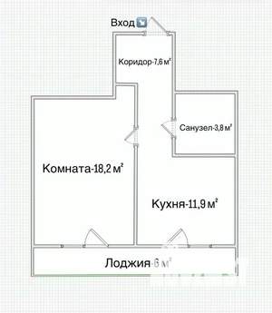 1-к квартира, вторичка, 47м2, 9/17 этаж