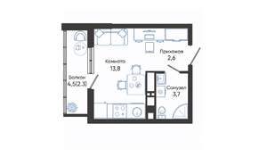 Студия квартира, вторичка, 22м2, 11/24 этаж