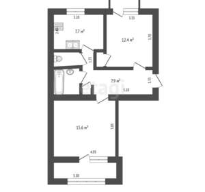 2-к квартира, вторичка, 51м2, 3/4 этаж